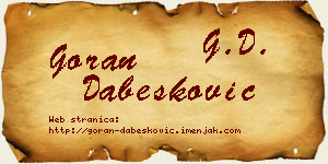 Goran Dabesković vizit kartica